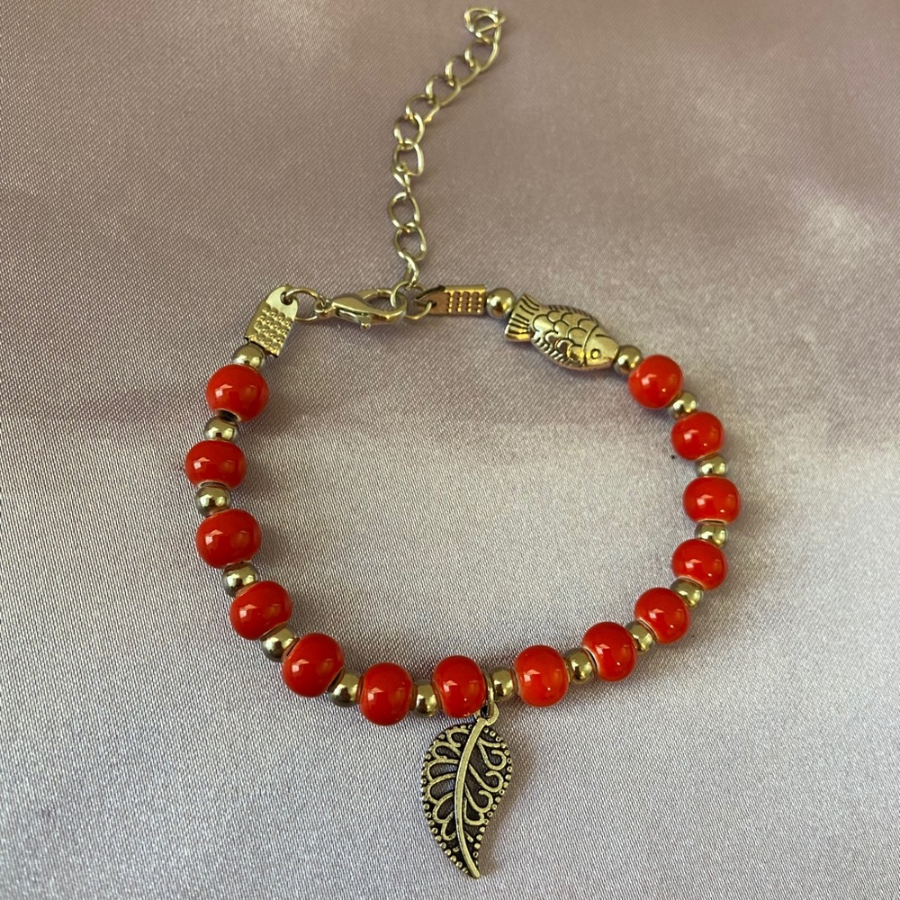 Glazed Ceramic Bead Bracelet Boho - Picture 5 of 7